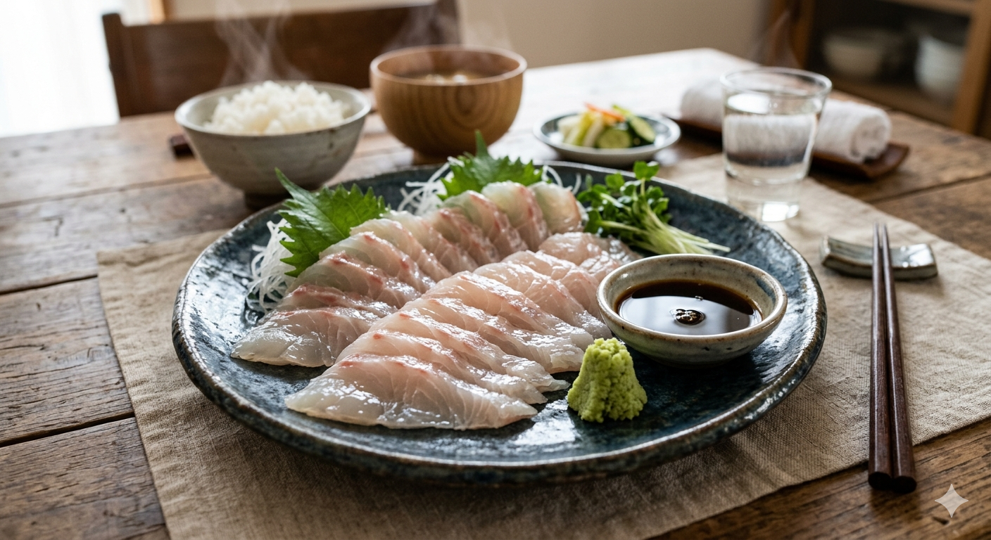 寒ボラの刺身
