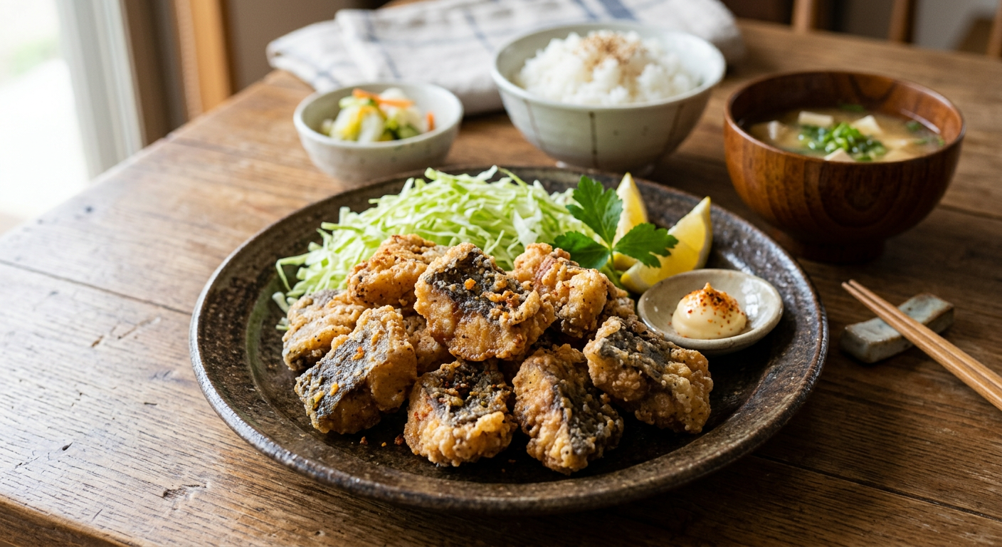 キャットフィッシュの竜田揚げ