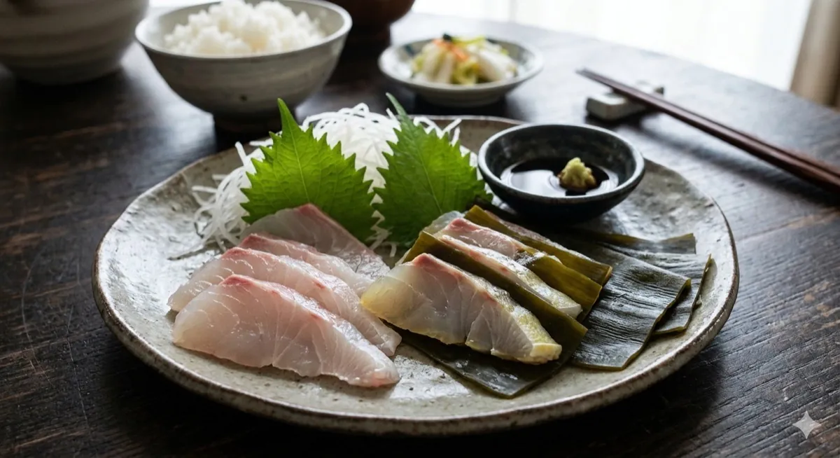 黒鯛の刺身・昆布締め