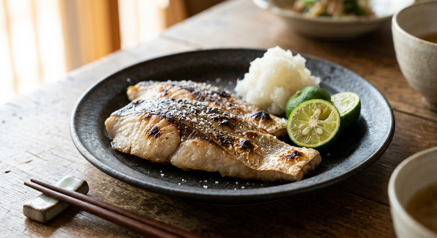 シマアジの塩焼き